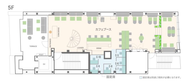 BIZcomfort横浜元町のANNEX 5Fのフロアマップ