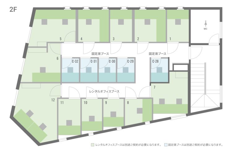 BIZcomfort横浜西口の2Fのフロアマップ