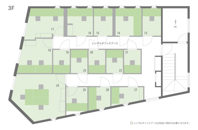 BIZcomfort横浜西口の3Fのフロアマップ